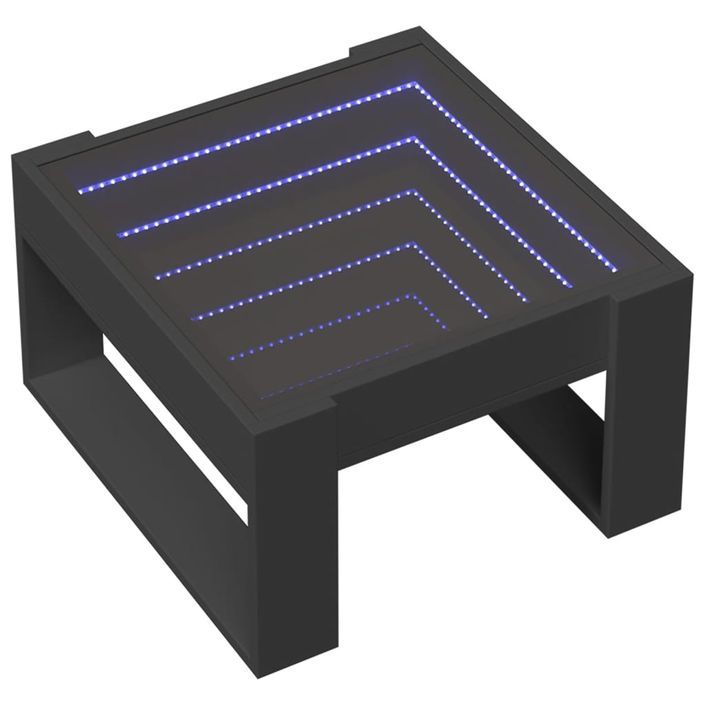 Table basse avec LED infini noir 50x53x30 cm - Photo n°3