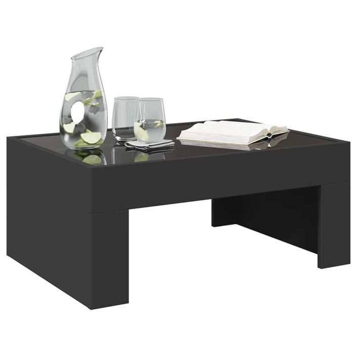 Table basse avec LED infini noir 70x50x30 cm - Photo n°5