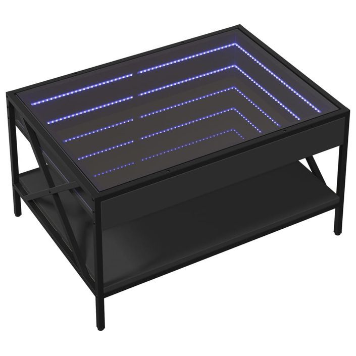 Table basse avec LED infini noir 70x50x38 cm - Photo n°3