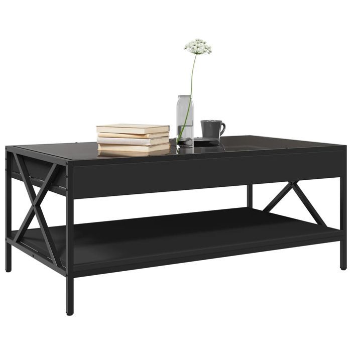 Table basse avec LED infini noir 90x50x38 cm - Photo n°5