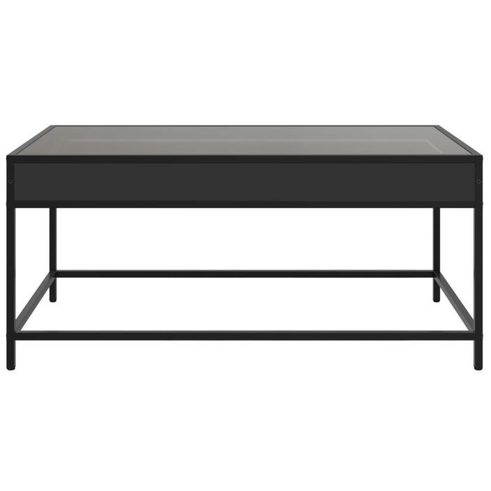 Table basse avec LED infini noir 90x50x41 cm - Photo n°6