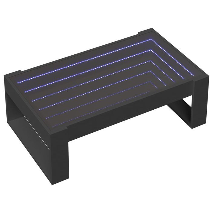 Table basse avec LED infini noir 90x53x30 cm - Photo n°3