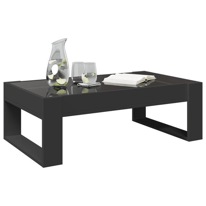 Table basse avec LED infini noir 90x53x30 cm - Photo n°5