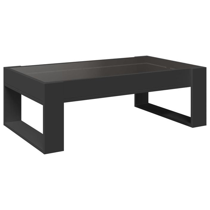 Table basse avec LED infini noir 90x53x30 cm - Photo n°8