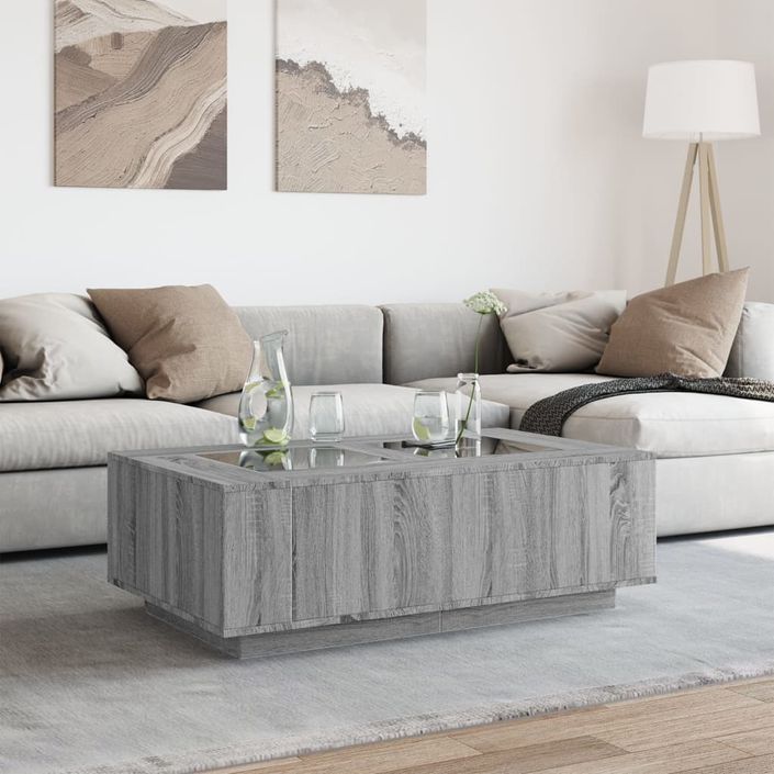 Table basse avec LED infini sonoma gris 116x69x40 cm - Photo n°4