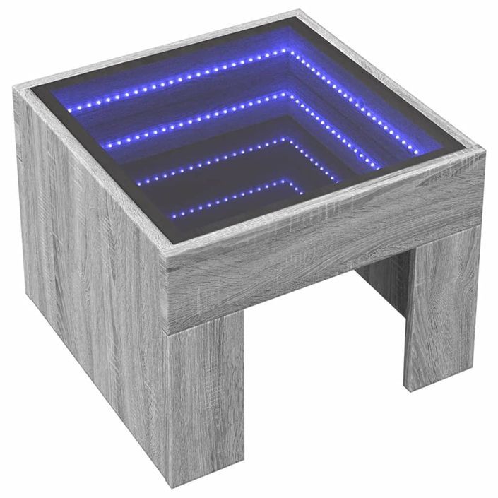 Table basse avec LED infini sonoma gris 40x40x30 cm - Photo n°3