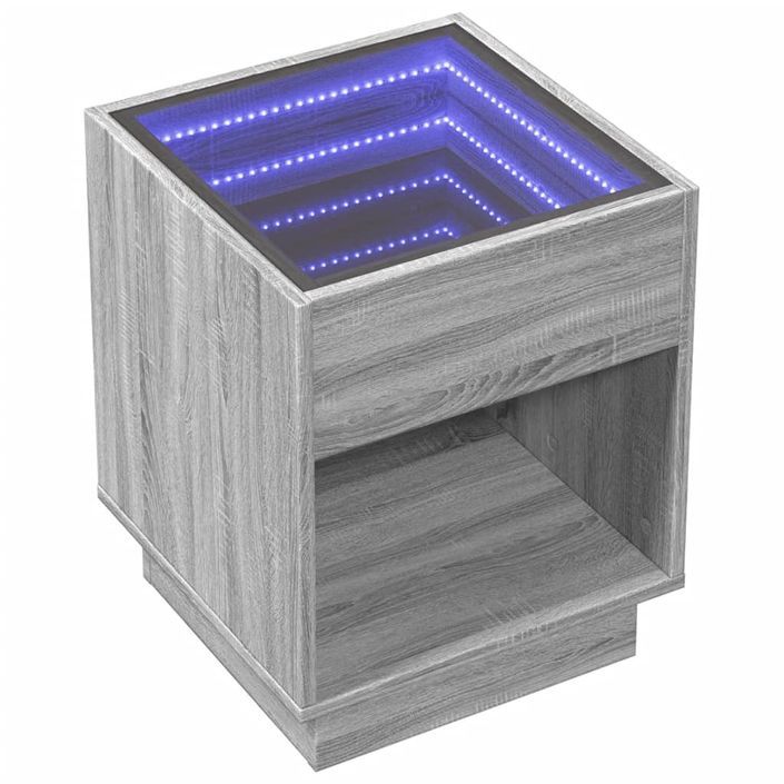 Table basse avec LED infini sonoma gris 40x40x50 cm - Photo n°3