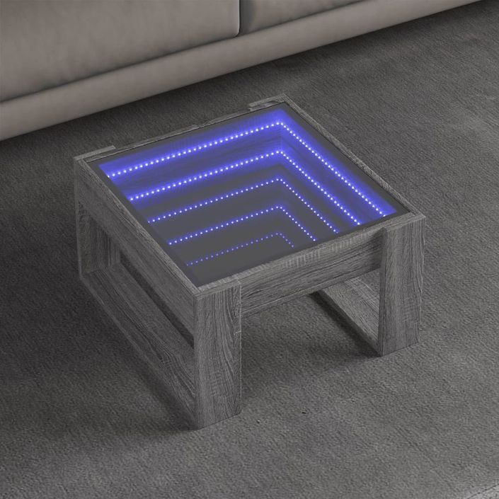 Table basse avec LED infini sonoma gris 50x53x30 cm - Photo n°1