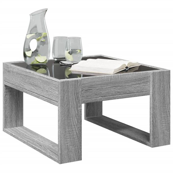 Table basse avec LED infini sonoma gris 50x53x30 cm - Photo n°5