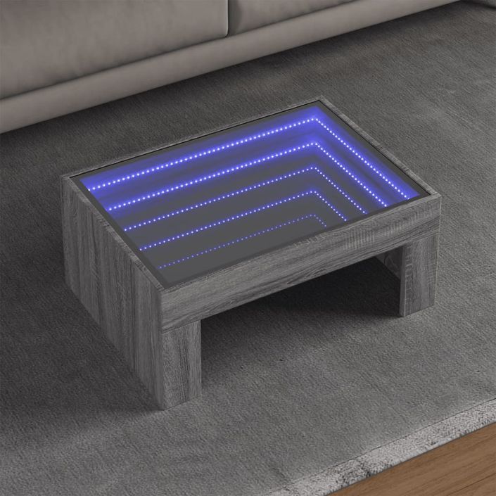 Table basse avec LED infini sonoma gris 70x50x30 cm - Photo n°1