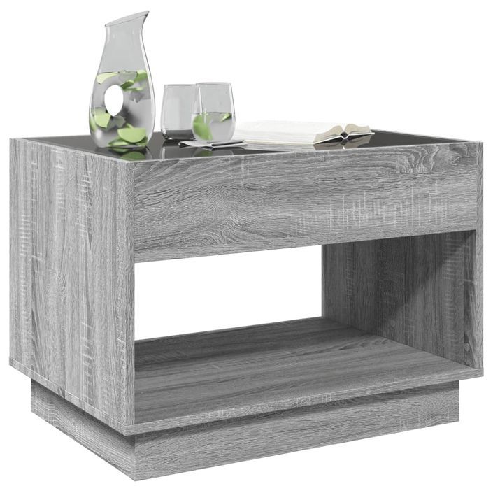 Table basse avec LED infini sonoma gris 70x50x50 cm - Photo n°4