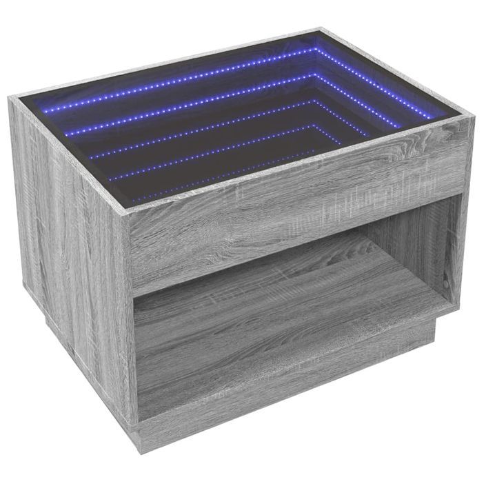 Table basse avec LED infini sonoma gris 70x50x50 cm - Photo n°5