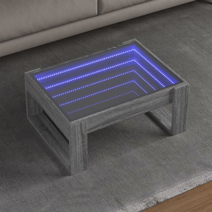 Table basse avec LED infini sonoma gris 70x53x30 cm - Photo n°1