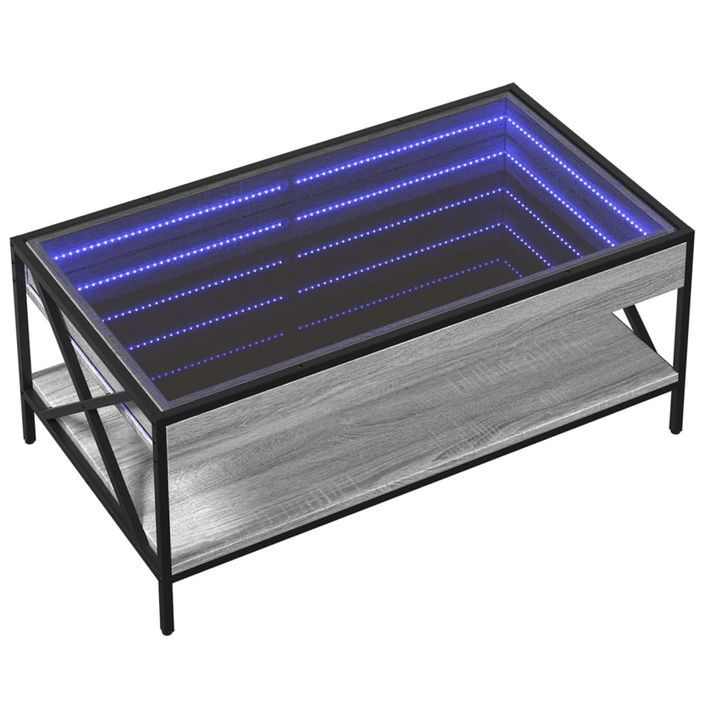 Table basse avec LED infini sonoma gris 90x50x38 cm - Photo n°3