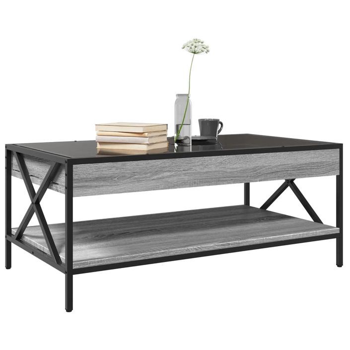 Table basse avec LED infini sonoma gris 90x50x38 cm - Photo n°5