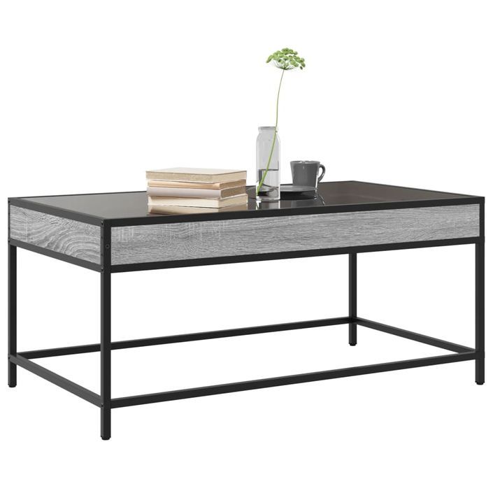 Table basse avec LED infini sonoma gris 90x50x41 cm - Photo n°5