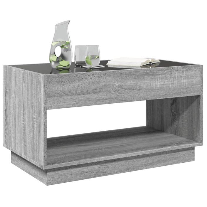 Table basse avec LED infini sonoma gris 90x50x50 cm - Photo n°4