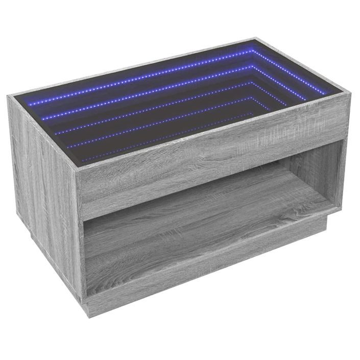 Table basse avec LED infini sonoma gris 90x50x50 cm - Photo n°5