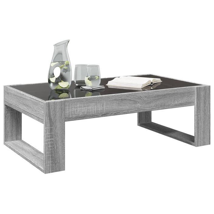 Table basse avec LED infini sonoma gris 90x53x30 cm - Photo n°5