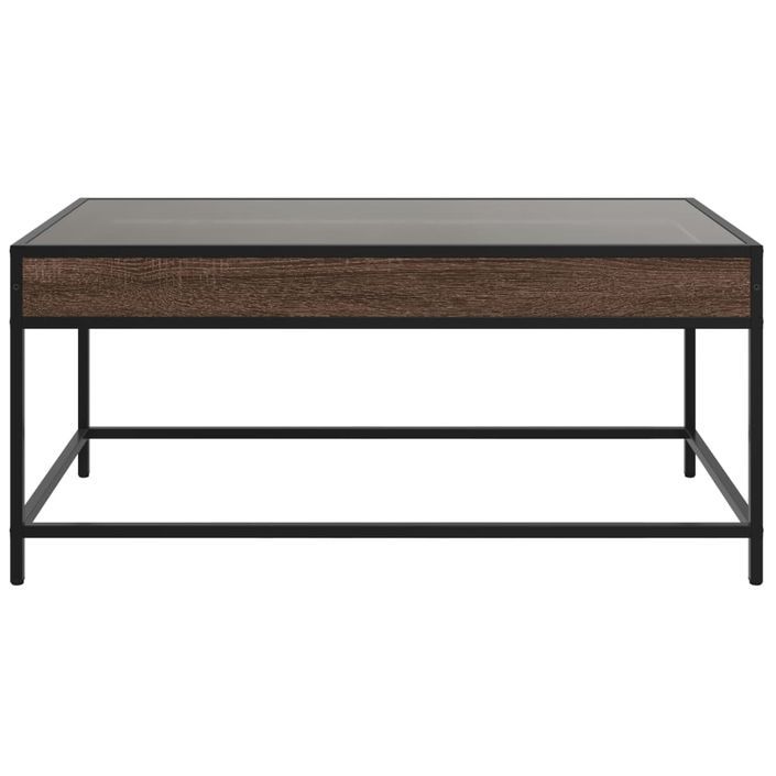 Table basse avec LED Infinity chêne marron 90x50x41 cm - Photo n°6