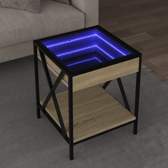 Table basse avec LED Infinity chêne sonoma 40x40x49 cm - Photo n°1