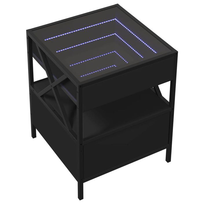 Table basse avec LED Infinity noir 40x40x51 cm - Photo n°3