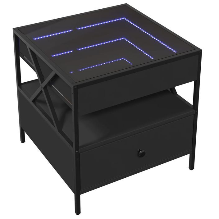 Table basse avec LED Infinity noir 50x50x51 cm - Photo n°3