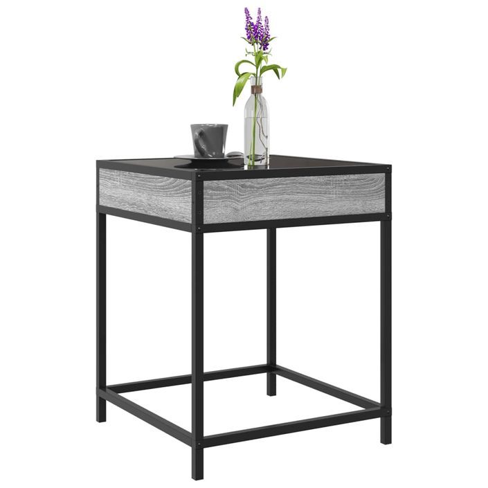 Table basse avec LED Infinity sonoma gris 40x40x51 cm - Photo n°5