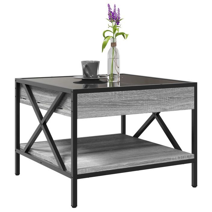 Table basse avec LED Infinity sonoma gris 50x50x38 cm - Photo n°5