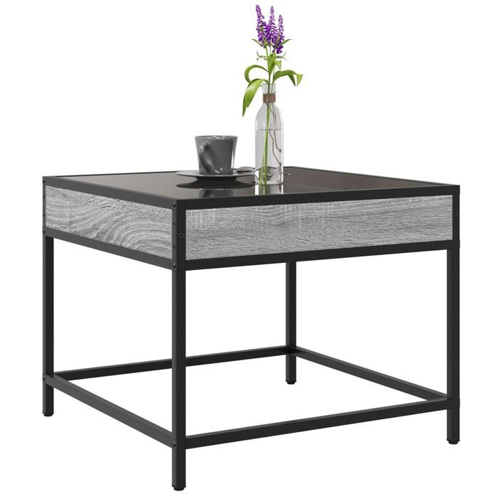 Table basse avec LED Infinity sonoma gris 50x50x41 cm - Photo n°5