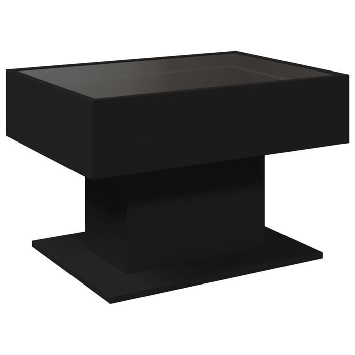 Table basse avec LED noir 70x50x45 cm bois d'ingénierie - Photo n°8