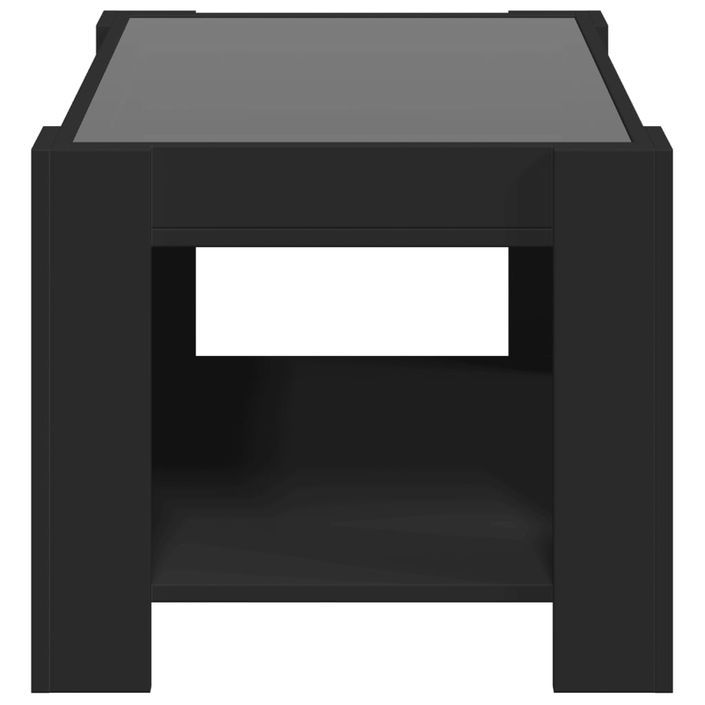 Table basse avec LED noir 73x53x45 cm bois d'ingénierie - Photo n°7