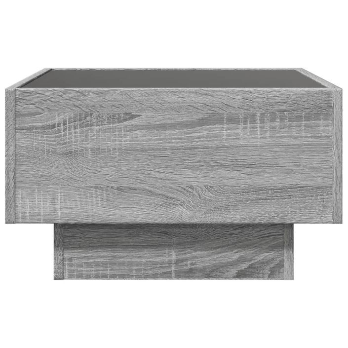 Table basse avec LED sonoma gris 50x50x30 cm bois d'ingénierie - Photo n°6