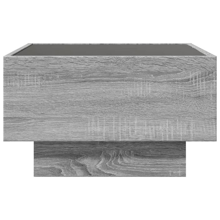 Table basse avec LED sonoma gris 50x50x30 cm bois d'ingénierie - Photo n°7