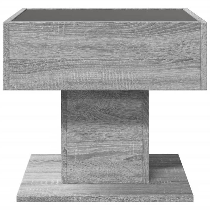 Table basse avec LED sonoma gris 50x50x45 cm bois d'ingénierie - Photo n°6