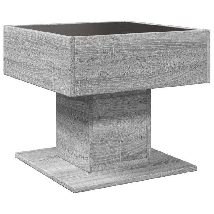 Table basse avec LED sonoma gris 50x50x45 cm bois d'ingénierie - Photo n°8