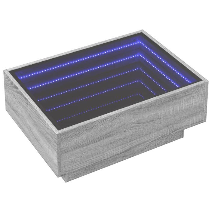 Table basse avec LED sonoma gris 70x50x30 cm bois d'ingénierie - Photo n°3