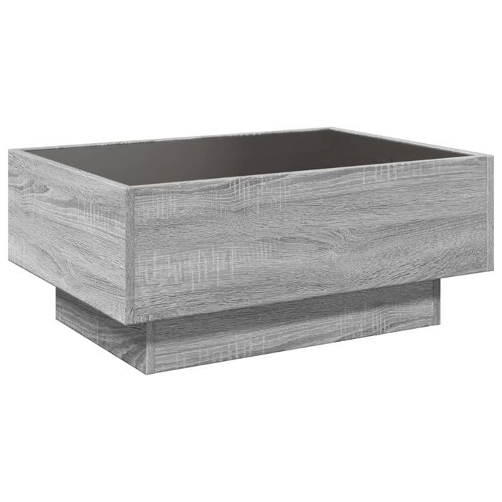 Table basse avec LED sonoma gris 70x50x30 cm bois d'ingénierie - Photo n°8