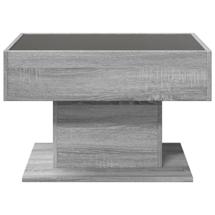 Table basse avec LED sonoma gris 70x50x45 cm bois d'ingénierie - Photo n°6