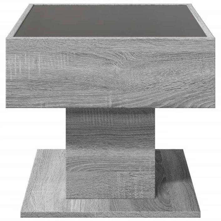 Table basse avec LED sonoma gris 70x50x45 cm bois d'ingénierie - Photo n°7