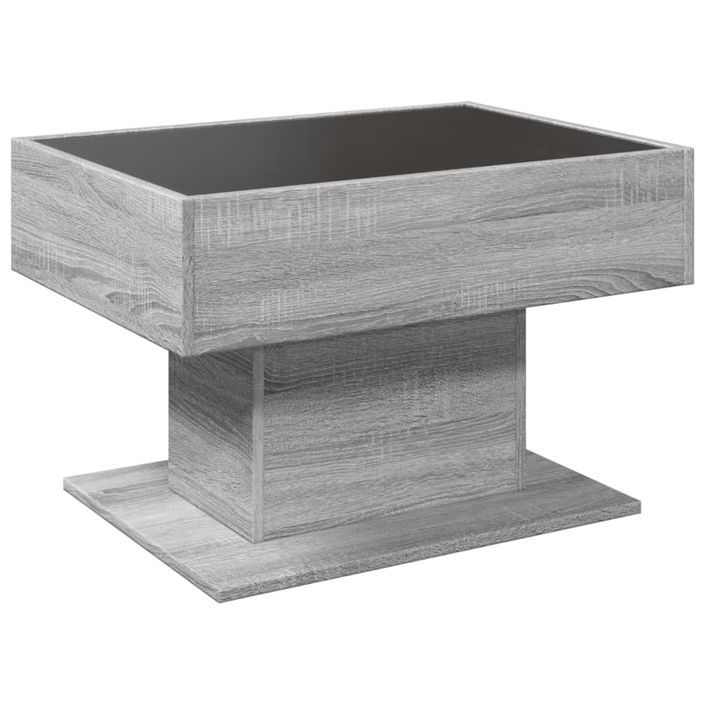 Table basse avec LED sonoma gris 70x50x45 cm bois d'ingénierie - Photo n°8