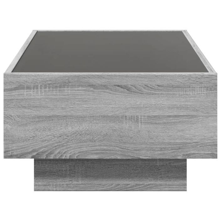 Table basse avec LED sonoma gris 90x50x30 cm bois d'ingénierie - Photo n°7