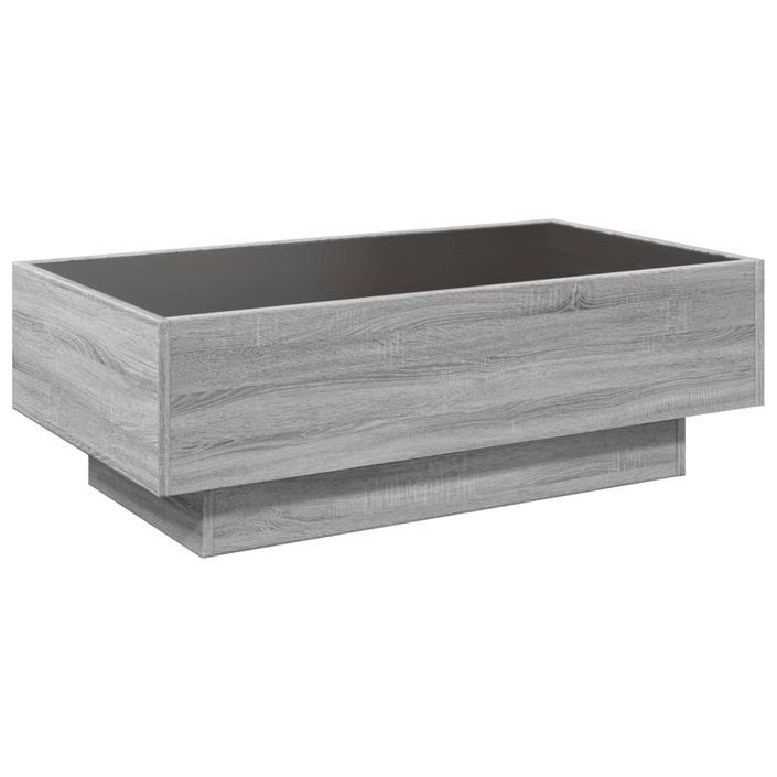 Table basse avec LED sonoma gris 90x50x30 cm bois d'ingénierie - Photo n°8