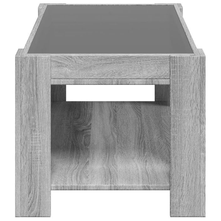 Table basse avec LED sonoma gris 93x53x45 cm bois d'ingénierie - Photo n°7