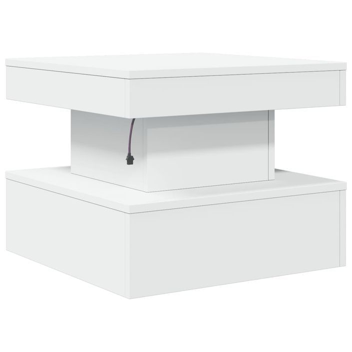 Table basse avec lumières LED blanc 50x50x40 cm - Photo n°9