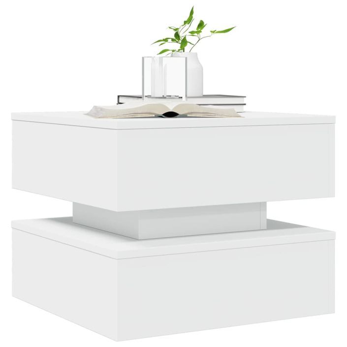 Table basse avec lumières LED blanc 50x50x40 cm - Photo n°5