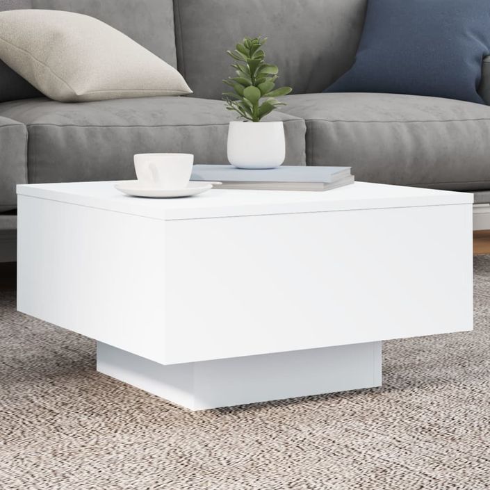 Table basse avec lumières LED blanc 55x55x31 cm - Photo n°1