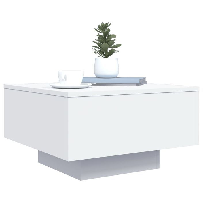 Table basse avec lumières LED blanc 55x55x31 cm - Photo n°6