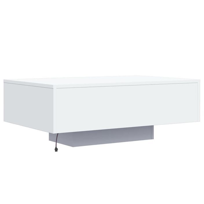 Table basse avec lumières LED blanc 85x55x31 cm - Photo n°8