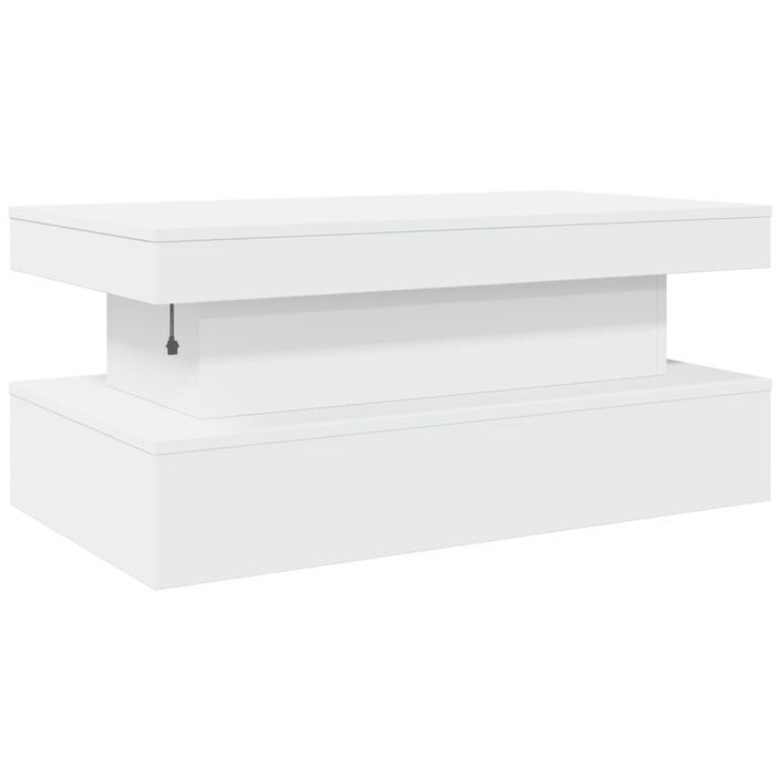 Table basse avec lumières LED blanc 90x50x40 cm - Photo n°9